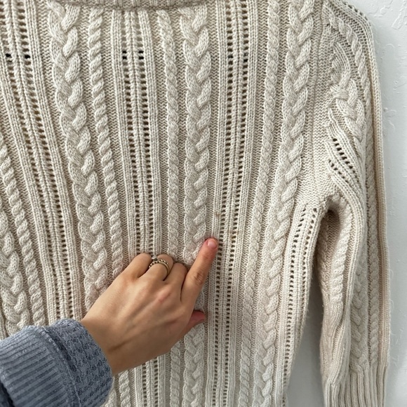 Tildon Cream Tan Button Front Fitted Knit Cardigan - Picture 3 of 6